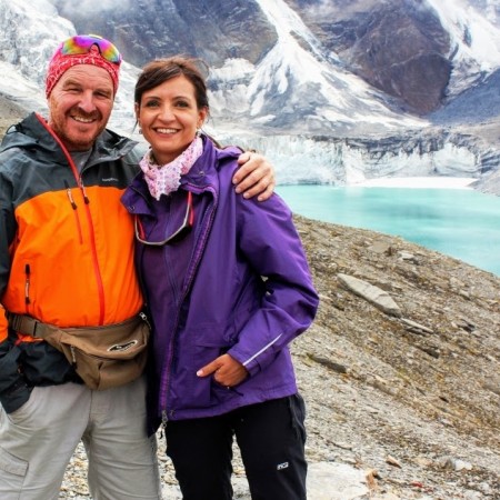 S mojou drahou manželkou Stankou na najvyššie položenom jazere na svete, Tilicho Lake, Nepál, 4 949 m/nm